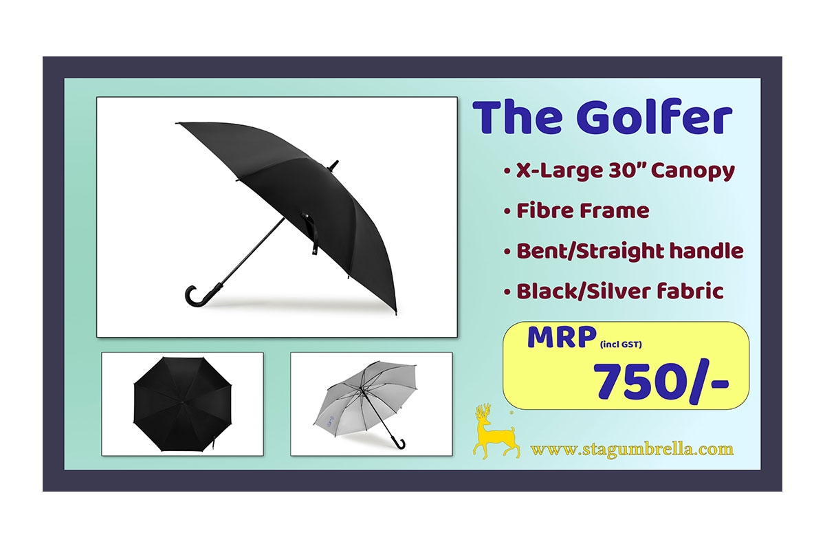 Golfer umbrella cost rupees 750 stag brand umbrella